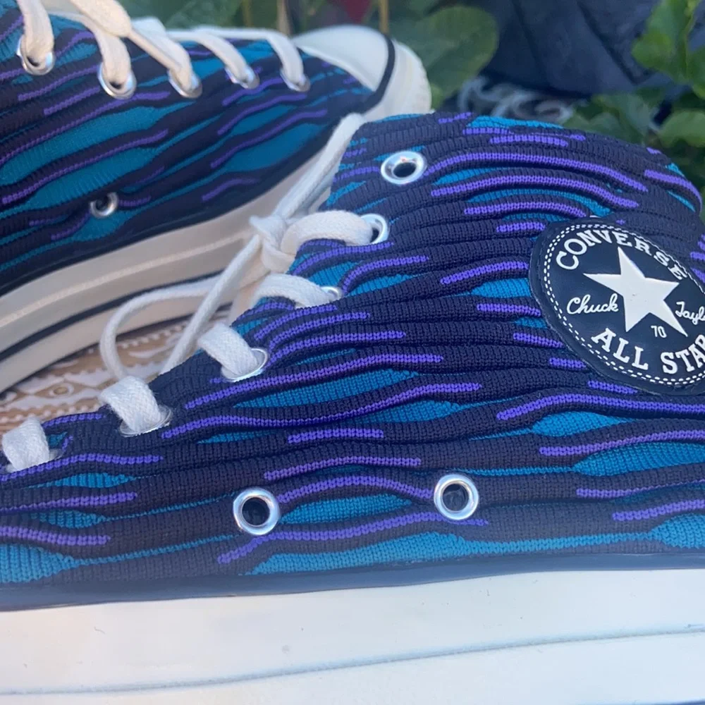 New Chuck 70 Blue Knit Converse Hi Top Sneakers - Picture 11 of 16